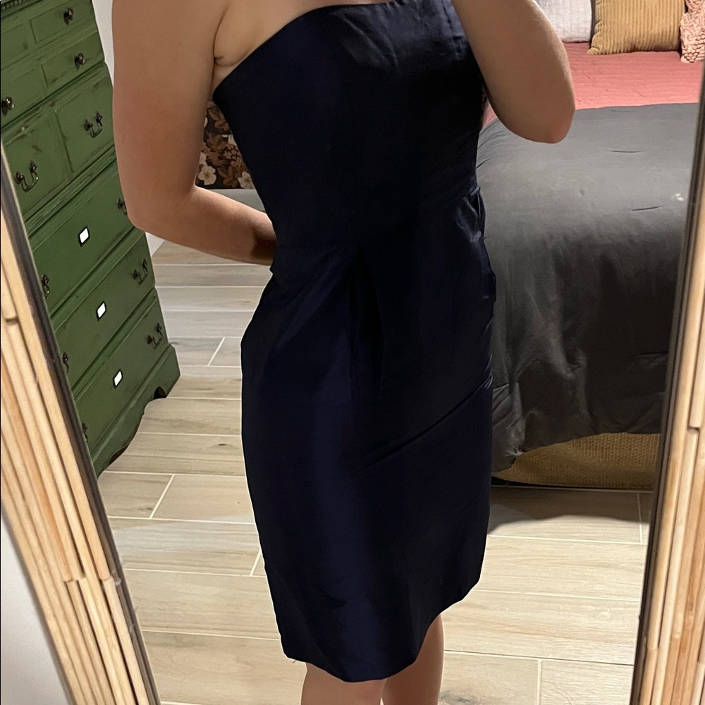 Chic Strapless Midnight Blue Dress